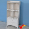 Wohnzimmer Vintage Rustic White Holz Glas Display Schrank